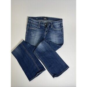 ReRock for Express Women’s Jeans 2R Low Rise Bootcut Dark Wash Stretch Denim